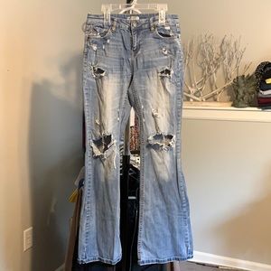 Love Fire Boot Cut Denim Hole-y Jeans size 27